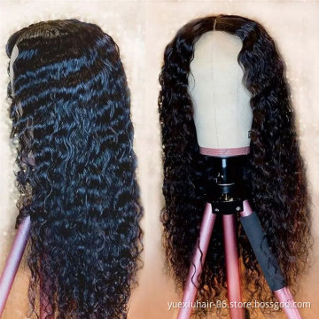 13x4 Wet and Wavy Frontal Wig Full Lace Front Human Hair Wigs For Women Water Wave 30 Inch Brazilian Curly Human Hair Wig Vendor